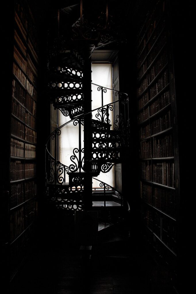 spiral staircase, stairs, trinity college, library, books, education, bookshelf, library, library, library, library, library, education, bookshelf